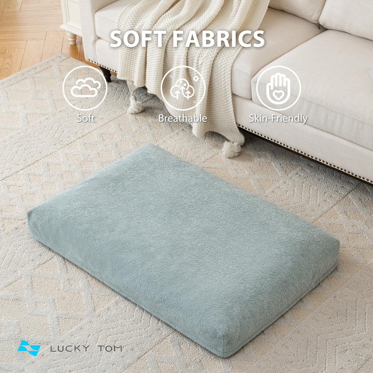 Pet Bed Cooling System, Consistent Warm and Cold Water Pad, No Electric Shock or Chemical Gel Needed, Machine Washable Bed, Ideal for Home and Crates (Cooling & Heating Green, 35" x 22")