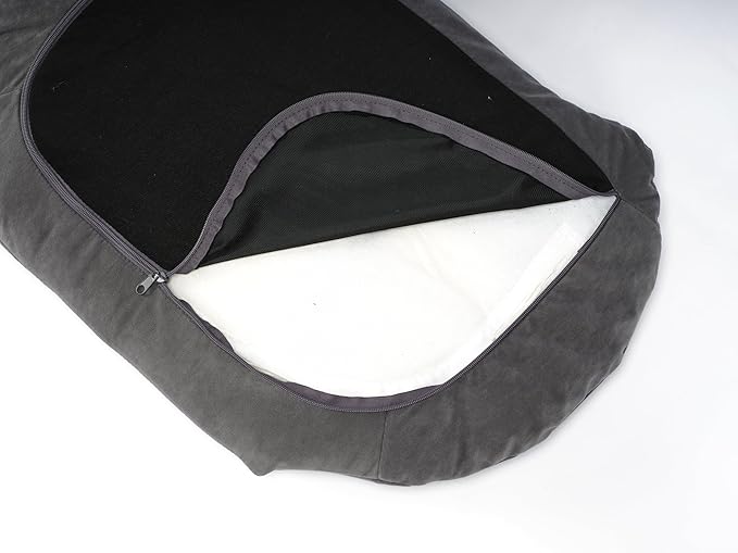 HomSof 30.7" Scandinavian Style Elevated Dog Bed Pet Sofa with Solid Wood Legs and Bent Wood Back,Velvet Cushion,Mid Size,Grey+Brown