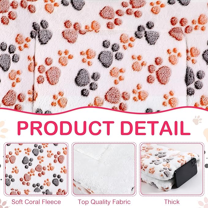 4 Pack Ultra Soft Dog Cat Bed Mat with Cute Prints Reversible Fleece Dog Crate Kennel Pad Cozy Washable Thickened Hamster Guinea Pig Pet Bed Mat for Small Animals(23 x 18 Inches,Vivid Color)