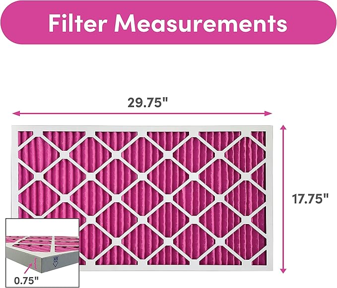18x30x1 Air Filter by Colorfil | Color Changing Filters for Cat and Dog Odor | MERV 8 Furnace AC Filter for Pet Hair and Dust | 17.75"x29.75"x0.75" Exact Size | Pack of 6