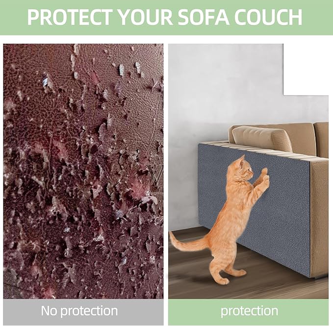 Cat Scratch Mat 78.7"x15.8",Replacement Cat Scratching Post or Scratch Pad,DIY Cat Tree Shelf,Decoration Cat Tower,Protector Couch Furniture or Wall (Black)