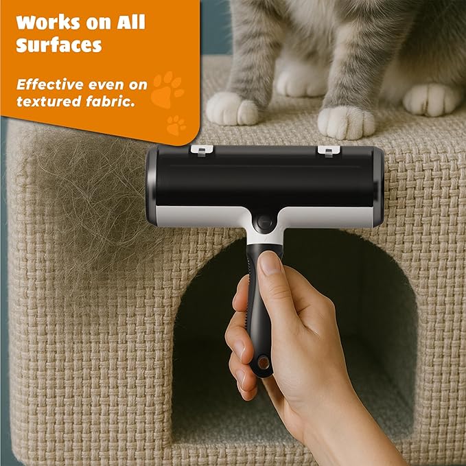 Pet Hair Remover with Fur Collector - Easy to Use Pet Hair Removal Tool - Cat & Dog Hair Remover for Couch, Furniture, Clothes, Bedding, Car - Reusable Lint Roller