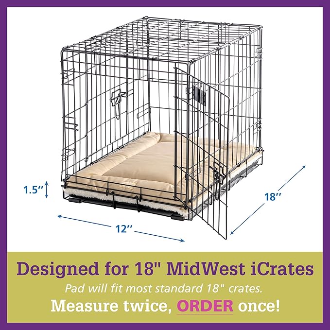 Pet Dreams Small Cat Bed - Crate Pad, Washable Cat Mat, Non-Toxic, Flat Indoor Kitten Bed, Fits iCrate 18, 24, 30, 36, 42, 48 Inches (Pink, X Small, 18")