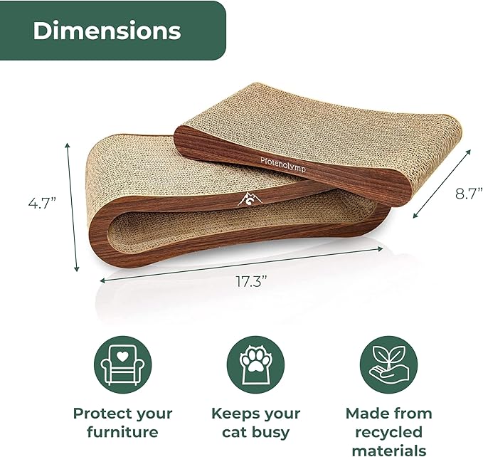 Premium Scratching Board/Scratch Lounge for Cats - Scratcher/Cat Scratching Pad - with Corrugated Board & Catnip - Cardboard Scratching Board