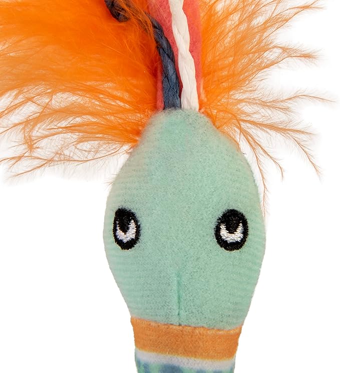 SmartyKat Instincts HappyNip Tricky Twister Bendable Snake Plush Cat Toy, Contains Catnip & Silvervine - Blue, One Size