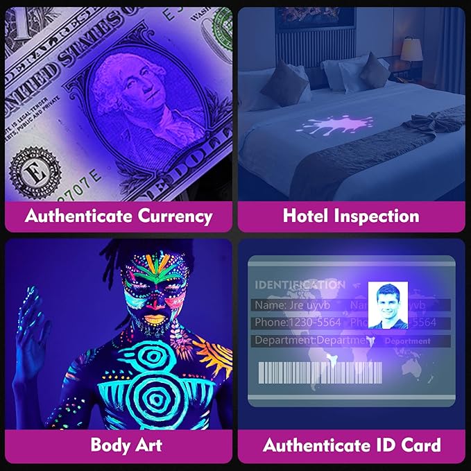 EverBrite UV Flashlight, 100 LED Blacklight Flashlights, 395nm Black Light Flashlight for Pet Urine Detection, Scorpions, Dry Stains, Bed Bug (Batteries Included)