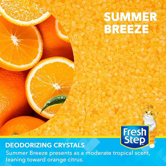 Fresh Step Cat Litter Crystals in Tropical Summer Breeze Scent - Cat Litter Box Deodorizer - Combats Odors and Neutralizes Smells to Keep Your Home Clean, 30 Ounce
