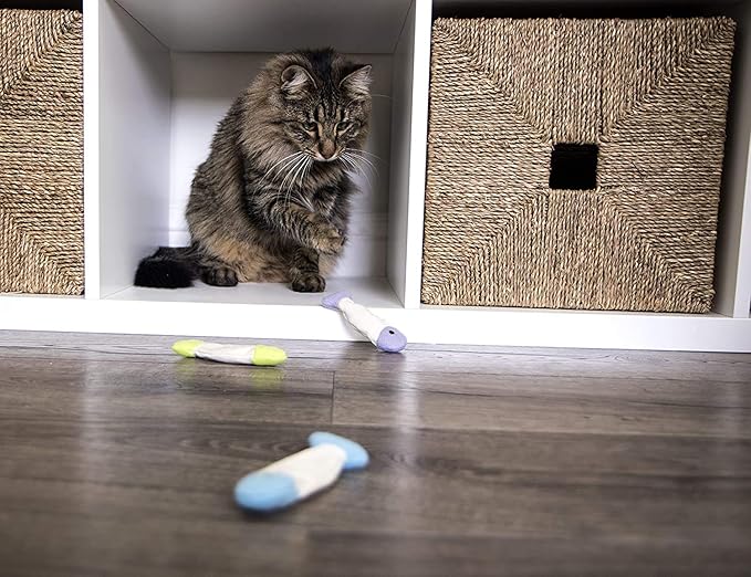 SmartyKat (9 Count Fish Flop Crinkle Catnip Cat Toys - Multi Color, 9 Count (Pack of 12)