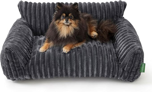 Cute Couch Bed for Pets, Supportive Cat Sofa for Indoor Cats, Small Dog Sofa Bed for Small Dogs, Grey, 24 inches