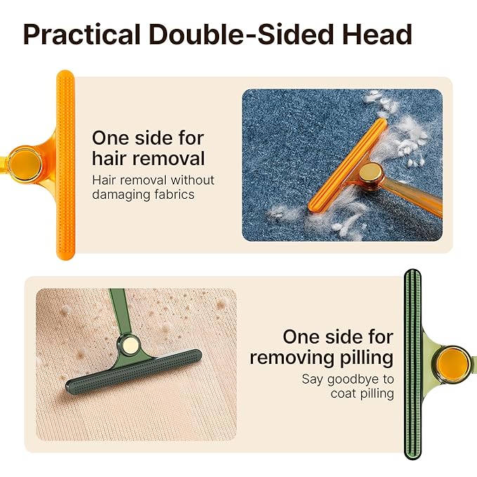Potaroma Pet Hair Remover Set of 2, Dog Cat Hair Remover, Fur Removal Tool, Portable Carpet Scraper Brush for Carpets, Car Mat Couch, Pet Bed, Furniture Rug