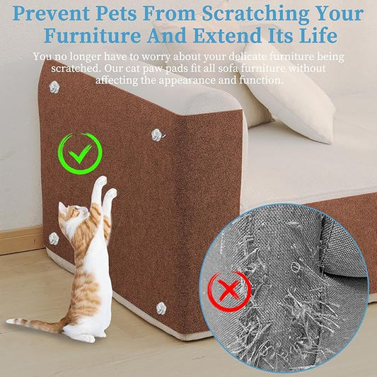 78.7"x15.8" Cat Scratching Mat - Trimmable Self Adhesive DIY Climbing Cat Scratcher Pad for Cat Tree Shelves and Post Cat Scratch Furniture Protector