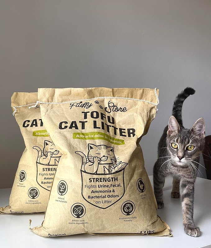 Tofu Cat Litter- 4 in 1 Mixed Cat Litter Clumping Litter, Odor Control, Flushable Litter and Dust Free-Fluffy Paws Store