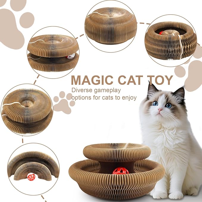 Cat Toy Magic Organ Cat Scratching Board,Cat Scratching Board Compatible with Kitty Kurlz, Brain and Physical Training Activities Suitable for Indoor Cats Toy (1 Pcs)