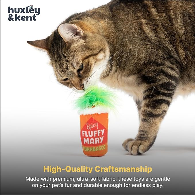 Huxley & Kent Plush Cat Toy - Interactive Catnip Toy for Cats & Kittens - Soft Kitty Toys with Crinkle & Catnip - Fun Indoor Play - Fluffy Mary