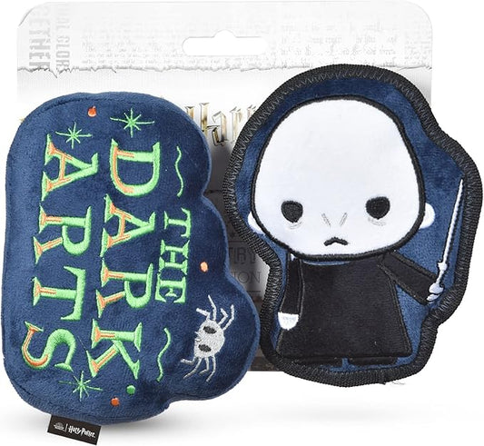 Harry Potter 2 Piece Dog Toy Set 6" You Know Who Plush Figure Toy and Dark Arts Plush Silhouette Flat Toy Official Pet Toys and Accessories | Voldemort Dog Toy (FF22715)