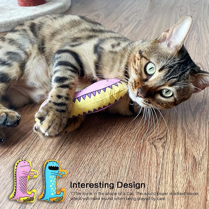 TTcat Organic Catnip Pillow for Cats & Kittens,Cat Chew Toy for Indoor Cats,Catnip Kicker Toys,Blue Monster…