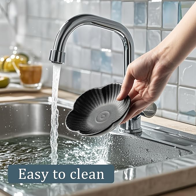 Cat Food Bowls, Ceramic Cat Plates, Dish for Food, Water and Snack, 4.72 Inch, Indoor and Outdoor Use, Kitten Puppy and Small Animals Bowls Set of 3 (Black)