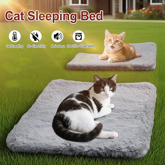 Rockever Plastic Outdoor Cat House with Soft Mat, Insulated Outdoor Cat Houses for Winter, Waterproof 2 Story Outside Cat Shelter, Clean and Assemble Easily