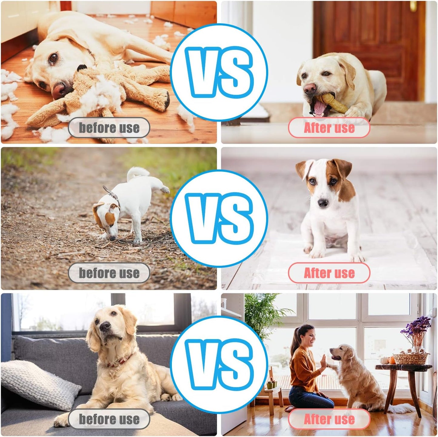 Dog Clicker for Training, 2 Pack Dog Training Clicker, Clicker Dog Training with Wrist Strap, Pet Training Clicker, Perfect for Dog Cat Puppies Behavioral Training (Blue and White)