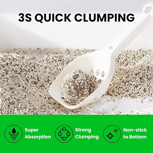 FUKUMARU Tofu Cat Litter, 16 LB Dust Free Clumping Cat Litter Pellets, 100% Natural Ingredients, Lightweight, Flushable, Ultra Absorbent, Low Tracking, Odor Control, Apple Wood Pellets (8lb x 2 Bags)
