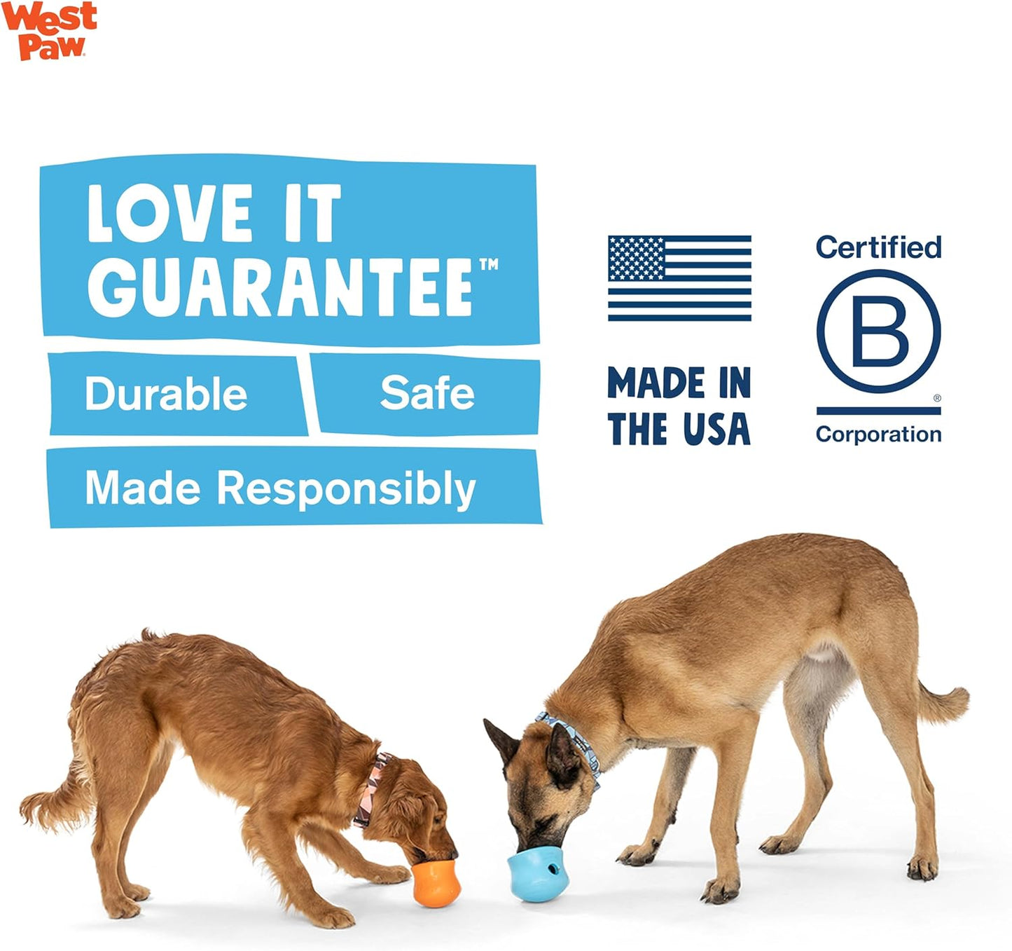 WEST PAW Zogoflex Limited Edition Toppl Treat Dispensing Dog Toy Puzzle – Interactive Chew Toys for Dogs – Dog Toy for Moderate Chewers, Fetch, Catch – Holds Kibble, Treats, Small 3", Mint