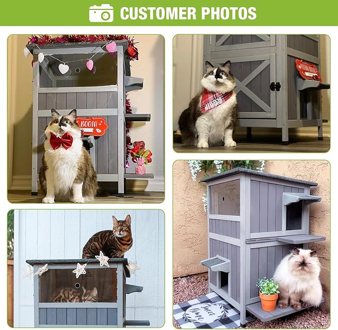 Cat House Outdoor Insulated Feral Cat Shelter for Winter