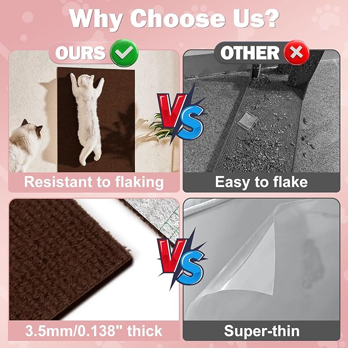 Anit Cat Scratch Couch Furniture Protector,78.7x15.8 Cat Wall Corner Scratcher Pads Mat,DIY Cats Scratching Carpet Post Board Replacement