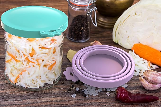 WANBAO 6 Pcs Food Can Lids Pet Can Covers for All Standard Size Dog and Cat Food Can Lids, Mix Color Light Blue, Light Green