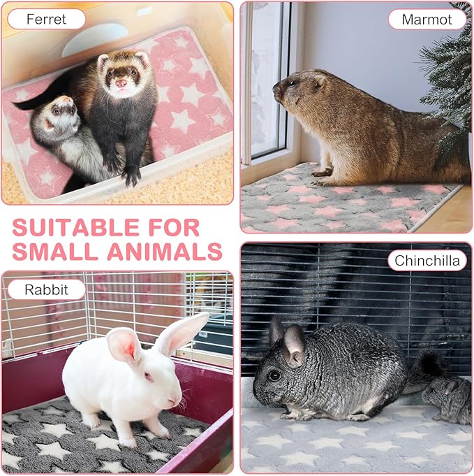 4 Pack Self Heating Cat Bed Cat Self Warming Pad with Removable Cover Extra Warm Thermal Pet Pad Washable Pet Crate Mat Anti Slip Kennel for Indoor Outdoor Pets(Star,24 x 35 Inches)