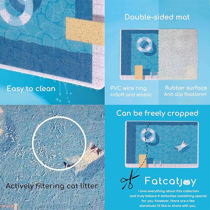 Summer Cat Litter Mat,Waterproof Pet Food Mats,Comfort Bathroom Rugs,Washable Shower Mat,Cat Rug Door Mats,Kitchen Mats for Floor