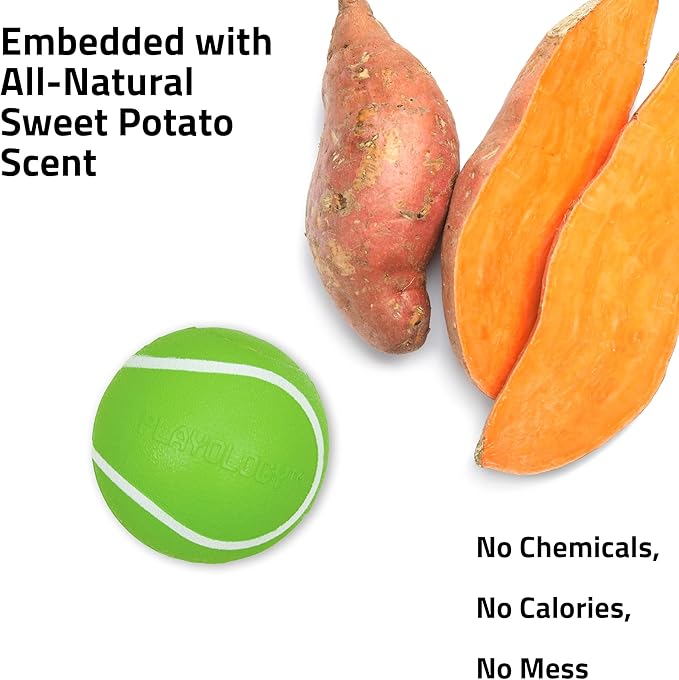 Playology Dog Toys | Squeaky Chew Ball - Squeaky and Bouncy Durable Floating Fetch Ball for Dogs (Value 3-Pack) | Small Peanut Butter Scented Toy - Easy to Clean and Made from Non Toxic Materials