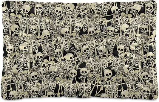Fun Skull Pet Bed Cute Dog Bed Mat Absorbing Non Slip Pad Pet Sleeping Mat for Small, Medium, and Large Dogs Puppy Cat 24 in x 18 in