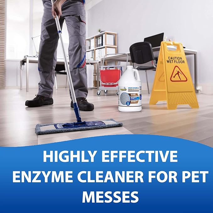 Sheiner's Pet Stain Remover & Pet Odor Eliminator, Advanced Cleaning Bio-Enzyme Cleaner Solution for Carpets, Rugs, Upholstery & Multi-Surfaces, Safe for Pets & Kids. (128 oz)