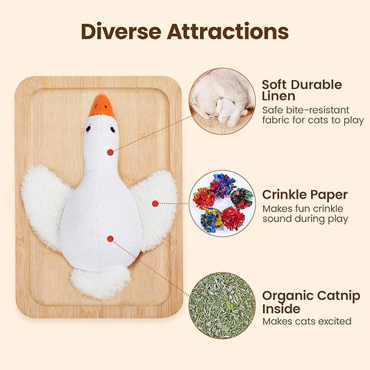 Potaroma Birds Cat Toys, 2 Pack Catnip Toys Soft Durable, Crinkle Sound Kicker Toys for Interactive Indoor Kitten Exercise 6.5 Inches for All Breeds