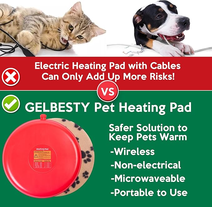 Original Pet Heating Pad Microwave, Snuggle Warming Safe Outdoor Newborn Kitten Puppy Pet Bed Warmer, Gel Reusable Heat Disc, Waterproof Heating Disk for Dog Cat Rabbit and Guinea Pig Gifts