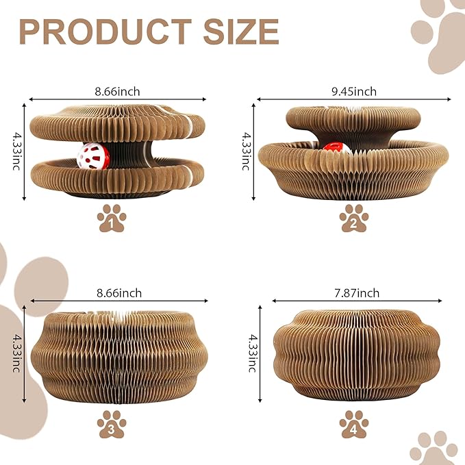 Cat Toy Magic Organ Cat Scratching Board,Cat Scratching Board Compatible with Kitty Kurlz, Brain and Physical Training Activities Suitable for Indoor Cats Toy (1 Pcs)