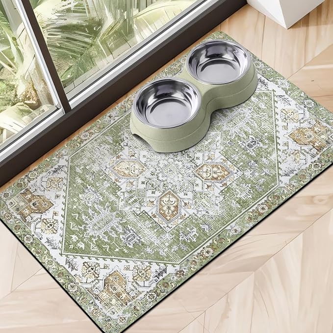 Dog Food Mats for Floors, Absorbent Dog Bowl Mat for Food and Water Dispenser Mat, Quick Dry Cat Food Mat Pet Supplies