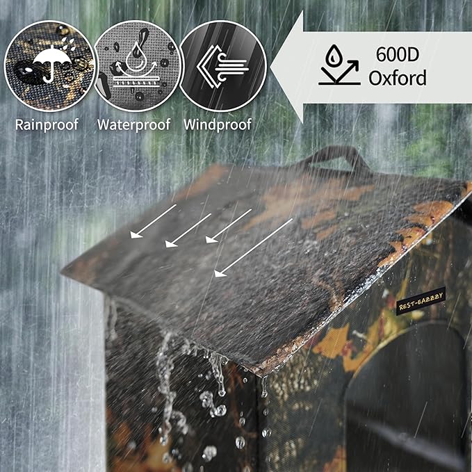 Rest-Eazzzy Outdoor Cat House, Feral Cat House Insulated with Mat and Clip, Weatherproof and Insulated, Cat Beds for Cats Kittens Puppies, Never Blow Away (Leaf, M 13" X 17" X 20")