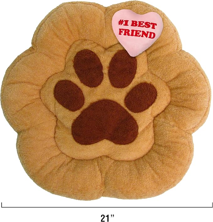 TONBO Soft Plush Small Cute and Cozy Nature Dog Cat Bed, Washer and Dryer Friendly (Paw)