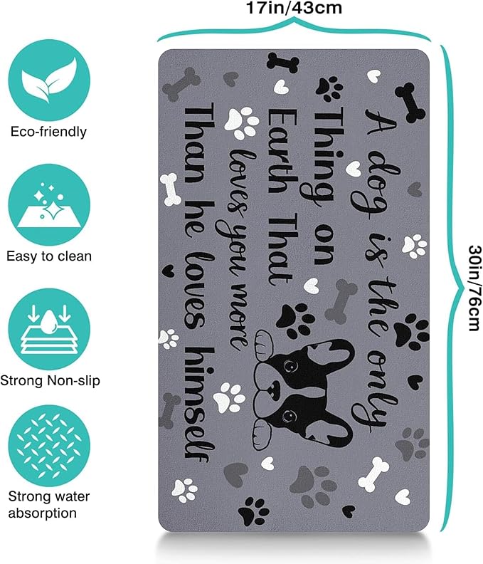 Pet Feeding Mat for Floors Waterproof Dog Mat for Food and Water Absorbent Quick Dry Non Slip mat for Cat Bowls