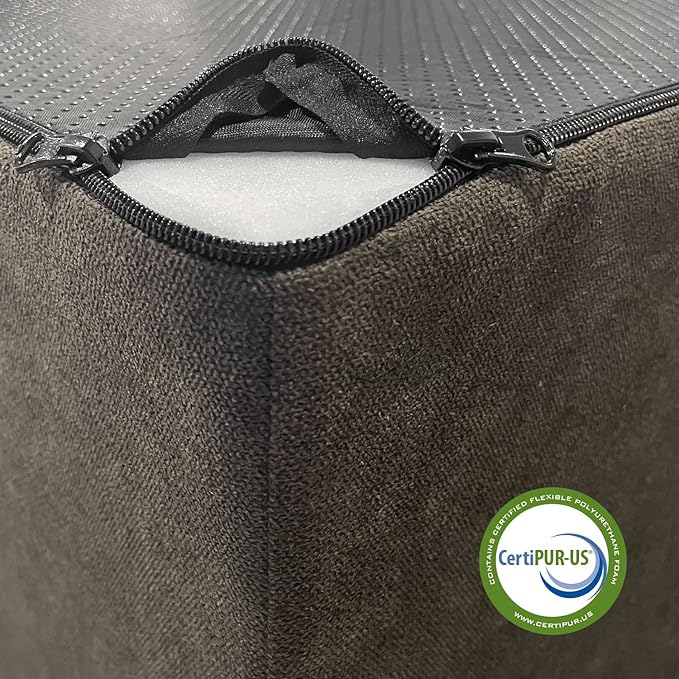 Best Pet Supplies Dog Stairs & Steps - CertiPur-US Made in USA Foam Steps for Small Dogs & Cats, Non-Slip Indoor Balanced Pet Step Support, Dog Ramp, No Assembly, Dark Brown, 4-Step (18-inch Height)