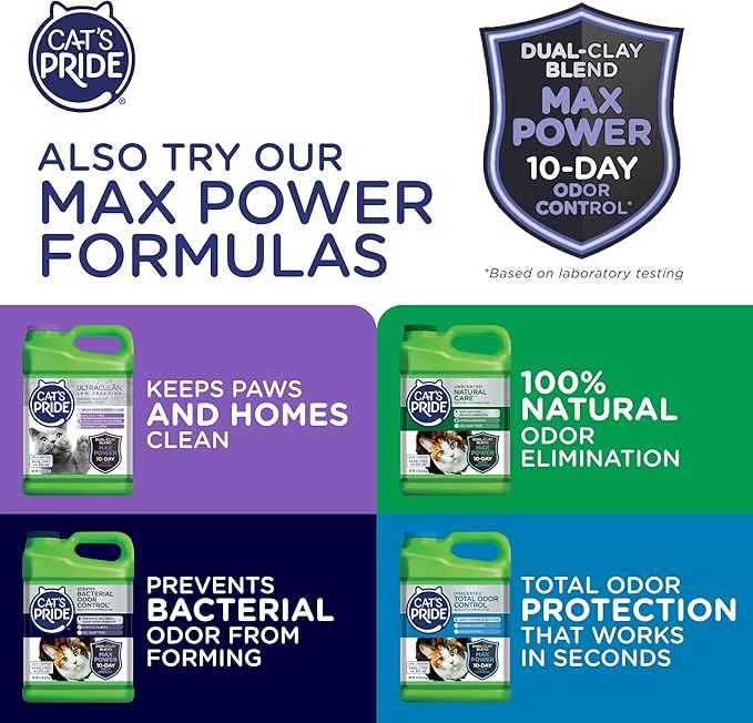 Cat's Pride Lightweight Clumping Litter: Natural - Powerful Odor Control - Unscented, 10 Pounds