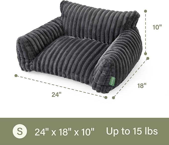 Cute Couch Bed for Pets, Supportive Cat Sofa for Indoor Cats, Small Dog Sofa Bed for Small Dogs, Grey, 24 inches