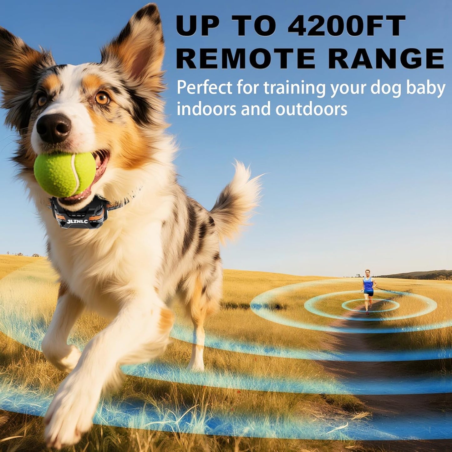 Dog Training Collar with Remote 4200FT - Shock Collar for Barking Control, 4 Modes(Beep/Vibe/Static), IPX7 Waterproof for Swimming, 30-Day Rechargeable Battery, Adjustable for Small to XL Dogs