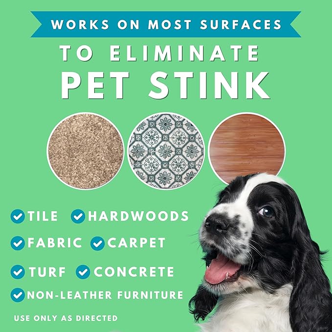 All Natural Stain & Urine Odor Eliminator Pet Enzyme Cleaner. Makes 1 Gallon. Dog & Cat Pee Smell Remover. Best Spray for Carpet, Hardfloor, Mattress, Turf, Kennel, Dog Bed, Concrete, Etc