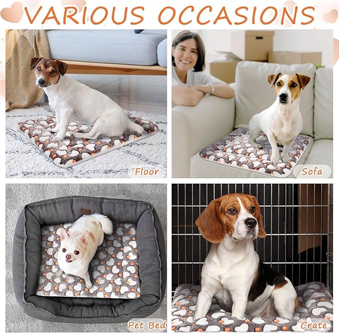 2 Pack Self Warming Cat Mat Self Heating Pad Bed Reversible Machine Washable Reflects Body Heat Warm Thermal Pet Pad Crate Blanket for Feral and Indoor Cat (Heart,22'' X 18'')