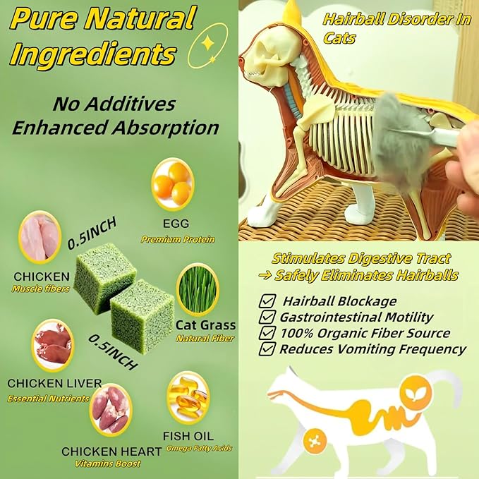 Cats Grass Treats 250g/8.82oz Catnip Toy Fish Oil Freeze Dried Chicken Cat Food Hairball Removal Kitten Chew Snack Cleaning Teeth Kitty Dental Care Indoor Kitten Edible Grass Stick Lickable