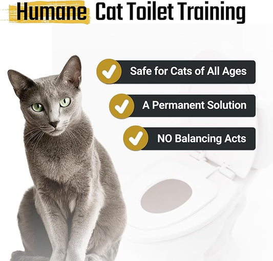 System™ – A Premium, Humane Cat Toilet Training Kit | The First Vet-Approved and Permanent Solution to Toilet Train Cats of All Ages (Round)
