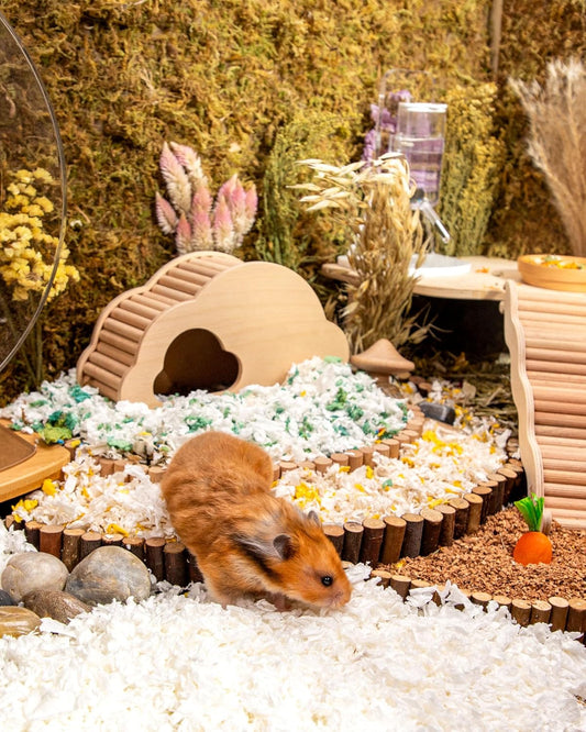 Niteangel Aspen Shaving Hamster Beddings for Syrian Dwarf Hamster Gerbil Mice Degu Rat Rabbit Bunny Guinea Pig Chinchilla Hedgehog or Other Small Pets (65L - White Paper Bedding)