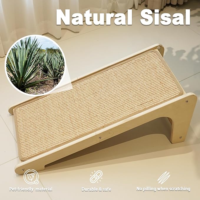 Meeyoview Cat Scratcher, L Shape Cat Scratching Pad, Sisal Cat Scratch Board for Indoor Cats, Wall Furniture Protector with Catnip